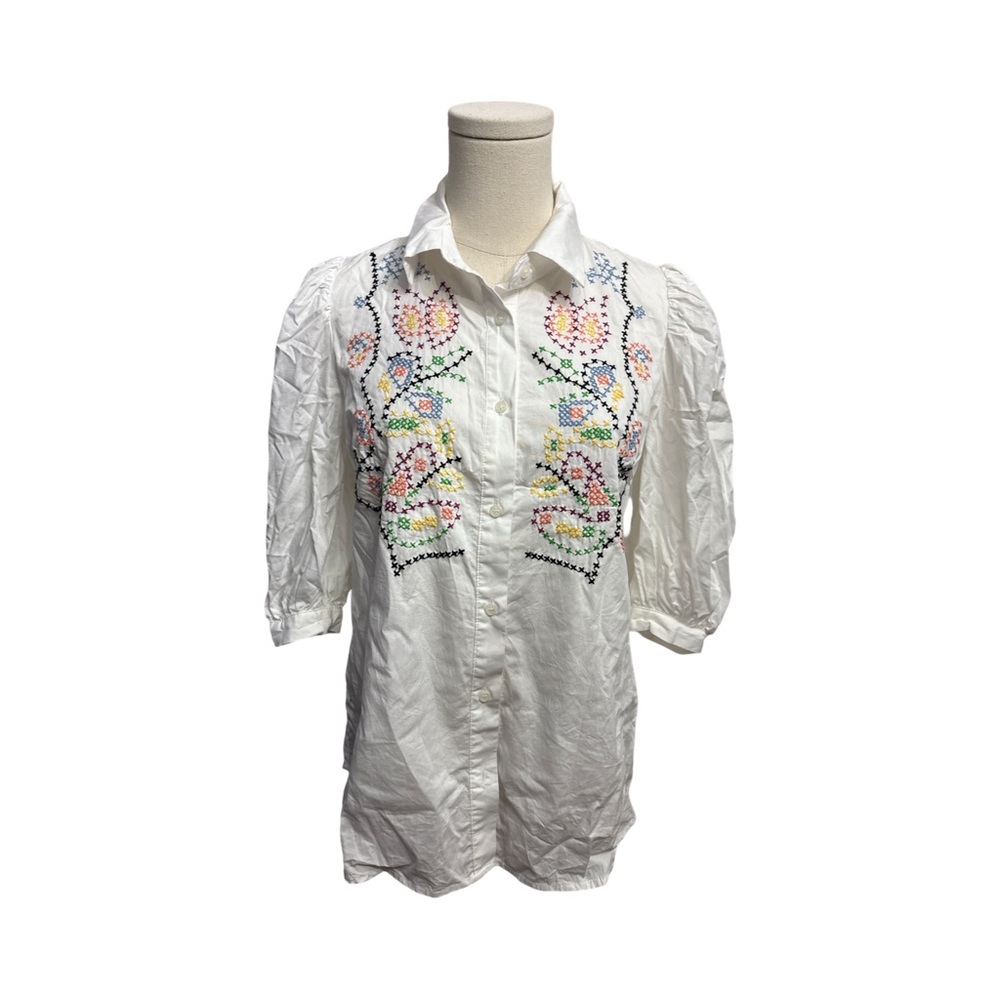 MOTF Embroidered White Blouse - XS